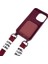 Iphone 15 Pro Soft Slim Koruyucu Kılıf Sıvı Silikon Kart Tutucu Kapak Strap-Wine Kırmızı (Yurt Dışından) 3