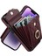 Iphone 15 Plus Için Rfıd Için Rfıd Engelleme Telefon Geri Koruma Kasası Çoklu Kart Yuvaları Yüzük Kickstand Pu Deri+Tpu Kapak Kırmızısı (Yurt Dışından) 3