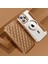 Iphone 12 Pro 6.1 Inç Rfıd Için Lens Film Rhombus Deri Kart Tutucu ile Magsafe-Brown ile Uyumlu Kılıf (Yurt Dışından) 2
