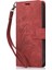 Iphone 13 Pro Deri Cüzdan Kılıfı Strap Orkide Kelebek Desen-Kırmızı (Yurt Dışından) 5