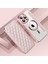 Iphone 13 Pro 6.1 Inç Rhombus Deri Kasa Için Magsafe Rfıd Engelleme Kart Tutucu Kapağı Lens Film-Pembe ile Uyumlu (Yurt Dışından) 5