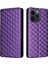 Iphone 15 Plus Rhombus Için Baskılı Telefon Kılıf Anti Drop Pu Deri Deri Cüzdan Stand Kapak Morası (Yurt Dışından) 1