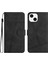Iphone 15 Plus Cilt Touch Hatları Için Baskılı Telefon Kılıfı Retro Pu Deri Cüzdan Kapağı Stand-Black (Yurt Dışından) 1