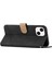 Iphone 15 Plus Cilt Touch Hatları Için Baskılı Telefon Kılıfı Retro Pu Deri Cüzdan Kapağı Stand-Black (Yurt Dışından) 5
