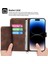 Iphone 15 Pro Max Pu Deri Flip Case Stand Stand Cüzdan Baskılı Çiçek Telefon Kapağı Bilek Kayışı+Omuz Kayış-Kahverengi (Yurt Dışından) 5