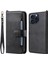 Iphone 15 Pro Kılıf 2'si 1 Arada Pu Deri Telefon Stand Cüzdan Kapağı Black (Yurt Dışından) 1
