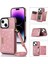 Iphone 15 Plus Cüzdan Rfıd Engelleyen Telefon Kılıfı Kickstand Pu Deri+Tpu Rhinestone Dekor Kapağı Omuz Kayışı Rose Altın (Yurt Dışından) 1