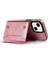 Iphone 15 Plus Cüzdan Rfıd Engelleyen Telefon Kılıfı Kickstand Pu Deri+Tpu Rhinestone Dekor Kapağı Omuz Kayışı Rose Altın (Yurt Dışından) 3