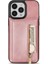 Iphone 15 Pro Cüzdan Fermuarı Cep Kılıfı Pu Deri Kaplamalı Tpu Kickstand Telefon Kapak Çizgi Altın (Yurt Dışından) 1