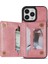 Iphone 15 Pro Cüzdan Fermuarı Cep Kılıfı Pu Deri Kaplamalı Tpu Kickstand Telefon Kapak Çizgi Altın (Yurt Dışından) 3