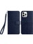 Iphone 15 Pro Geometrik Basılı Düz ​​renkli Mikrofiber Deri Telefon Kapak Mavisi Için Stand Cüzdan Kılıfı (Yurt Dışından) 1