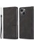 Iphone 15 Plus Slim-Fit Cep Telefon Kılıfı Manyetik Stand Cüzdan Pu Deri Telefon Kapağı Strap-Black (Yurt Dışından) 1