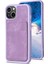Iphone 15 Plus Kart Yuvaları Için Kickstand Case Mat Pu Deri Kaplamalı Tpu Telefon Kapak-Morası (Yurt Dışından) 2