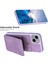 Iphone 15 Plus Kart Yuvaları Için Kickstand Case Mat Pu Deri Kaplamalı Tpu Telefon Kapak-Morası (Yurt Dışından) 3