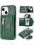 Iphone 15 Plus Için Telefon Kapağı Artı Fermuarlı Cep Cüzdanı Kickstand Pu Deri+Omuz Kayış Yeşili ile Tpu Kasa (Yurt Dışından) 1