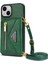 Iphone 15 Plus Için Telefon Kapağı Artı Fermuarlı Cep Cüzdanı Kickstand Pu Deri+Omuz Kayış Yeşili ile Tpu Kasa (Yurt Dışından) 2