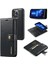 Iphone 15 Pro Telefon Kılıfı Şok Geçirmez Deri Deri Çıkarılabilir Manyetik Telefon Kabuğu Cüzdan Stand Kapak Black (Yurt Dışından) 1