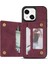Iphone 15 Plus Fermuar Cep Deri Kaplamalı Tpu Telefon Kılıfı Cüzdan Telefon Kickstand Cover-Wine Kırmızı (Yurt Dışından) 3