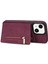 Iphone 15 Plus Fermuar Cep Deri Kaplamalı Tpu Telefon Kılıfı Cüzdan Telefon Kickstand Cover-Wine Kırmızı (Yurt Dışından) 4