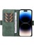 Iphone 14 Pro Folio Flip Cover Pu Deri Deri Deri Touch Stand Cüzdan Telefon Vaka Yeşil (Yurt Dışından) 2