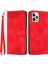 Iphone 12/iphone 12 Pro 6.1 Inç Pu Deri Stand Telefon Kılıf Üçgeni Strap-Red ile Baskılı Cüzdan Kapağı (Yurt Dışından) 1