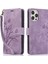 Iphone 15 Pro Deri Flip Cover Orkide Kelebek Cüzdan Kılıfı Strap-Purple (Yurt Dışından) 1