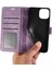 Iphone 15 Pro Deri Flip Cover Orkide Kelebek Cüzdan Kılıfı Strap-Purple (Yurt Dışından) 3