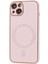 Iphone 13 Elektraplama Telefon Kılıfı Şok Geçirmez Pu Deri Kaplamalı Tpu+Pc Manyetik Kapak Magsafe-Pink ile Uyumlu (Yurt Dışından) 3