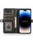 Iphone 14 Pro Söndürülebilir 2'si Tpu+Pu Deri Deri Şok Geçirmez Kapak Anti-Drop Telefon Vaka Black Için Cüzdan Telefon Kılıfı (Yurt Dışından) 2