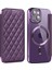 Iphone 13 Için 6.1 Inç Rfıd Engelleme Kart Tutucu Telefon Kılıfı Lens Koruma Deri Kapağı Magsafe-Purple ile Uyumlu (Yurt Dışından) 1
