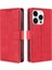 Iphone 15 Pro Cüzdan Için Cilt-Touch Duygu Stand Flip Cover Pu Deri Timsah Doku Telefon Kılıfı Şok Geçirmez Kabuk-Kırmızı (Yurt Dışından) 1