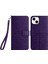 iPhone 14 Plus Içingeometrik Baskılı Cüzdan Kasası Artı Mikrofiber Deri Standı Telefon Kapak-Mor (Yurt Dışından) 1