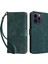 Iphone 15 Pro Cüzdan Için Telefon Kasası Rfıd Engelleme Pu Deri Dergi Anti-Fall Stand Kapağı Strap-Green (Yurt Dışından) 1