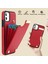 Iphone 11 Için Tpu+Pu Deri Metal Dekor Şok Geçirmez Cep Telefon Kılıfı Kart Tutucu Kırmızısı (Yurt Dışından) 5