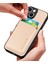 Iphone 15 Deri+Pc+Tpu Kapağı Için Karbon Fiber Telefon Kasası Çıkarılabilir Manyetik Kart Tutucu-Khaki (Yurt Dışından) 4