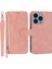 Iphone 15 Pro Deri Kapak Için Uzun ve Kısa Kayış Pembe ile Zipper Cep Telefonu Cüzdan Kılıfı (Yurt Dışından) 1