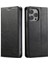 Iphone 15 Pro Telefon Cüzdan Kılıfı Magnetic Waxy Doku Pu Derisi+Tpu Cover-Black (Yurt Dışından) 1