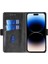 Iphone 15 Pro Çift Renkli Flip Pu Deri Kasa Standı Cüzdan Koruyucu Telefon Kapağı-Siyah+Gri (Yurt Dışından) 4