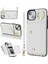 Iphone 15 Fermuar Cüzdanı Için Telefon Kılıfı Pu Deri+Tpu Yüzük Kickstand Sırt Kapak 2 Kayış-Beyaz (Yurt Dışından) 1