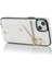 Iphone 15 Fermuar Cüzdanı Için Telefon Kılıfı Pu Deri+Tpu Yüzük Kickstand Sırt Kapak 2 Kayış-Beyaz (Yurt Dışından) 4