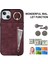 Iphone 15 Rfıd Engelleme Cüzdan Anti-Çizelge Anti Telefon Kılıfı Retro Pu+Tpu Cep Telefonu Kickstand Cover-Wine Kırmızı (Yurt Dışından) 3