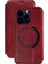 Iphone 15 Pro-Drop Anti-Drop Cüzdan Telefon Kılıfı Pu+Tpu Mat Stand Telefon Kapağı Magsafe-Wine Red ile Uyumlu (Yurt Dışından) 1