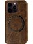 Iphone 15 Pro-Drop Anti-Drop Cüzdan Telefon Kılıfı Pu+Tpu Mat Stand Telefon Kapağı Magsafe-Wine Red ile Uyumlu (Yurt Dışından) 5