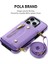 Iphone 14 Pro Max Telefon Kılıf Kart Yuvaları Kickstand Crossbody Cover-Spurple (Yurt Dışından) 2