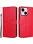 Iphone 15 Plus Için Telefon Kılıfı Plus Kapak Çılgın At Doku Deri Cüzdan Stand Kabuk-Kırmızısı (Yurt Dışından) 1