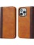 Iphone 15 Pro Bi-Renkli Ekleme Pu Deri Telefon Kılıf Desteği Stand Cüzdan Cover-Sarı+Kahverengi (Yurt Dışından) 1