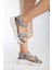 Kadın Dolgu Topuk Cırtlı Günlük Spor Sandalet SS001-0178 Gri 1