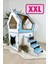 Ahşap Büyük Kedi Evi Xxl Açık Teraslı Model 5 kg Üstü Kediler Için Mavi - Beyaz Renk 2
