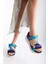 Kadın Dolgu Topuk Cırtlı Günlük Spor Sandalet SS001-0178 Mavi Mor 1