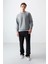 Gri Melanj Pamuk Yumuşak Dokulu Standart Fit Basic Erkek Sweatshirt - 88363 3